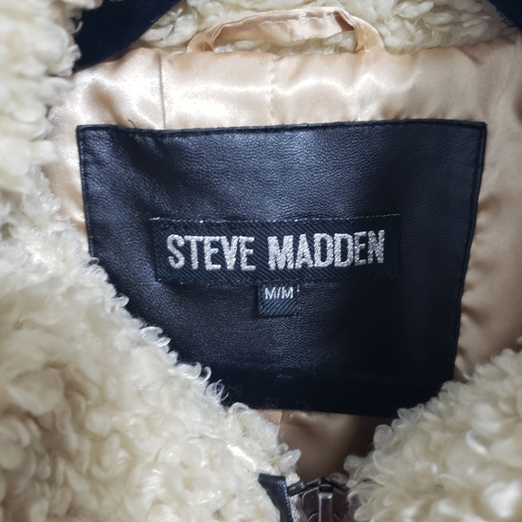 STEVE MADDEN Beige Teddy Sherpa Jacket Coat - Picture 5 of 7